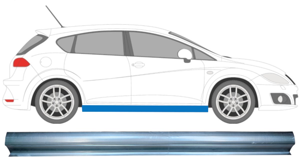 Reparatie dorpel voor Seat Leon 2005-2012 / Links = Rechts (symmetrisch)