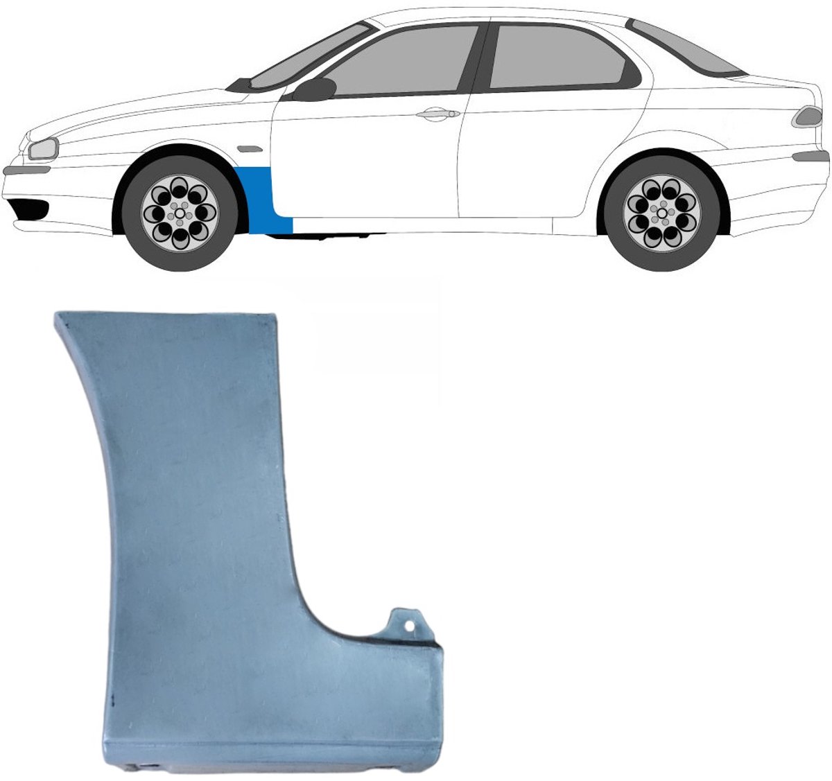 Reparatiepaneel voorspatbord voor Alfa Romeo 156 1997-2005 / Links