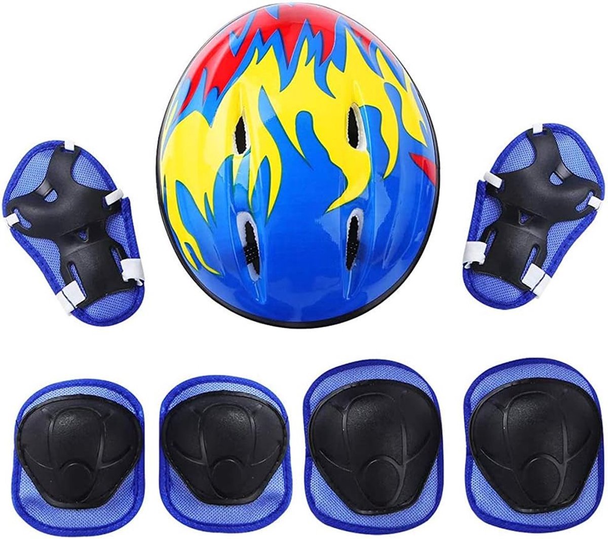Beschermingsset Kinderen - Valbescherming Set - Buitensporten - Verstelbare Banden - 7 Delig - Nautical Blue