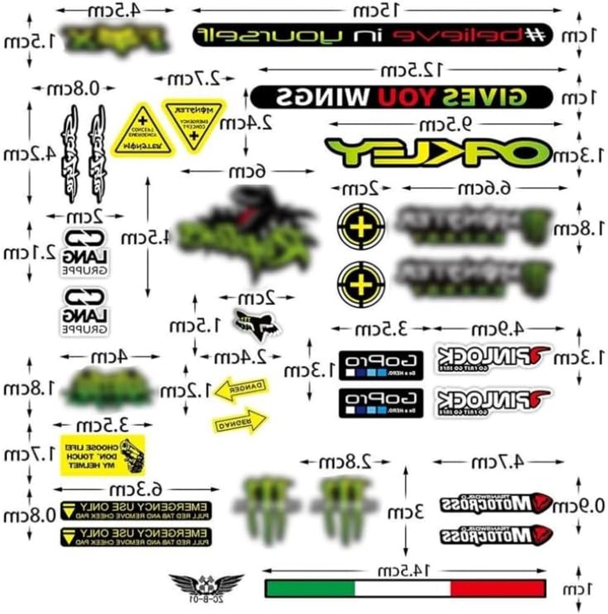 Motocross Stickers Set van 90 Stuks voor Helm, Fiets, Auto, Skateboard en Off-Road Gebruik