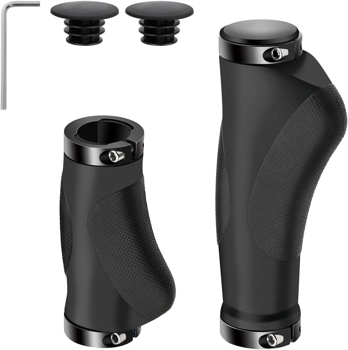 Ergonomische 22mm Fietsgrepen, Antislip Rubber Handvatten, Lock-On Design voor Mountainbike en Scooter