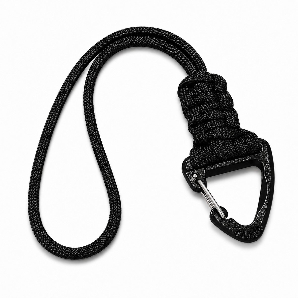 Travel Cords Keycord Zwart – Sleutelhanger met Clipsluiting – Nylon Polskoord – Voor Autosleutels, Telefoon & Pasjes – 21 cm