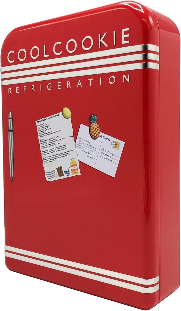 Koelbox Opbergdoos - Koekjesblik - Keuken Opbergen - Uniek Koelkast Design - 2.0 Liter - Rood