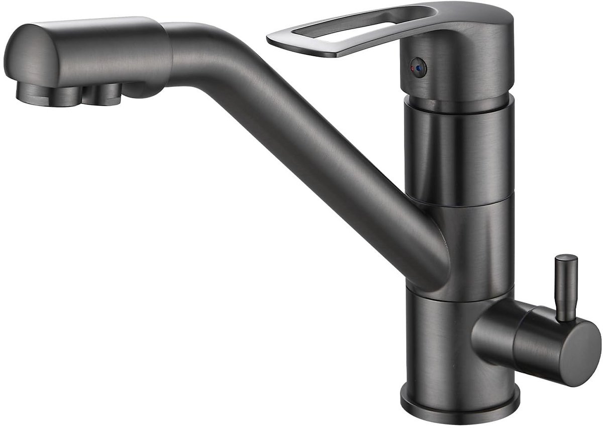 Dailygoods- Keukenkraan 3-in-1 - 360° Draaibaar - Flexibele Uitloop - Waterfilter Aansluiting - Ruimtebesparend - Eenvoudig te Installeren - Waterkraan