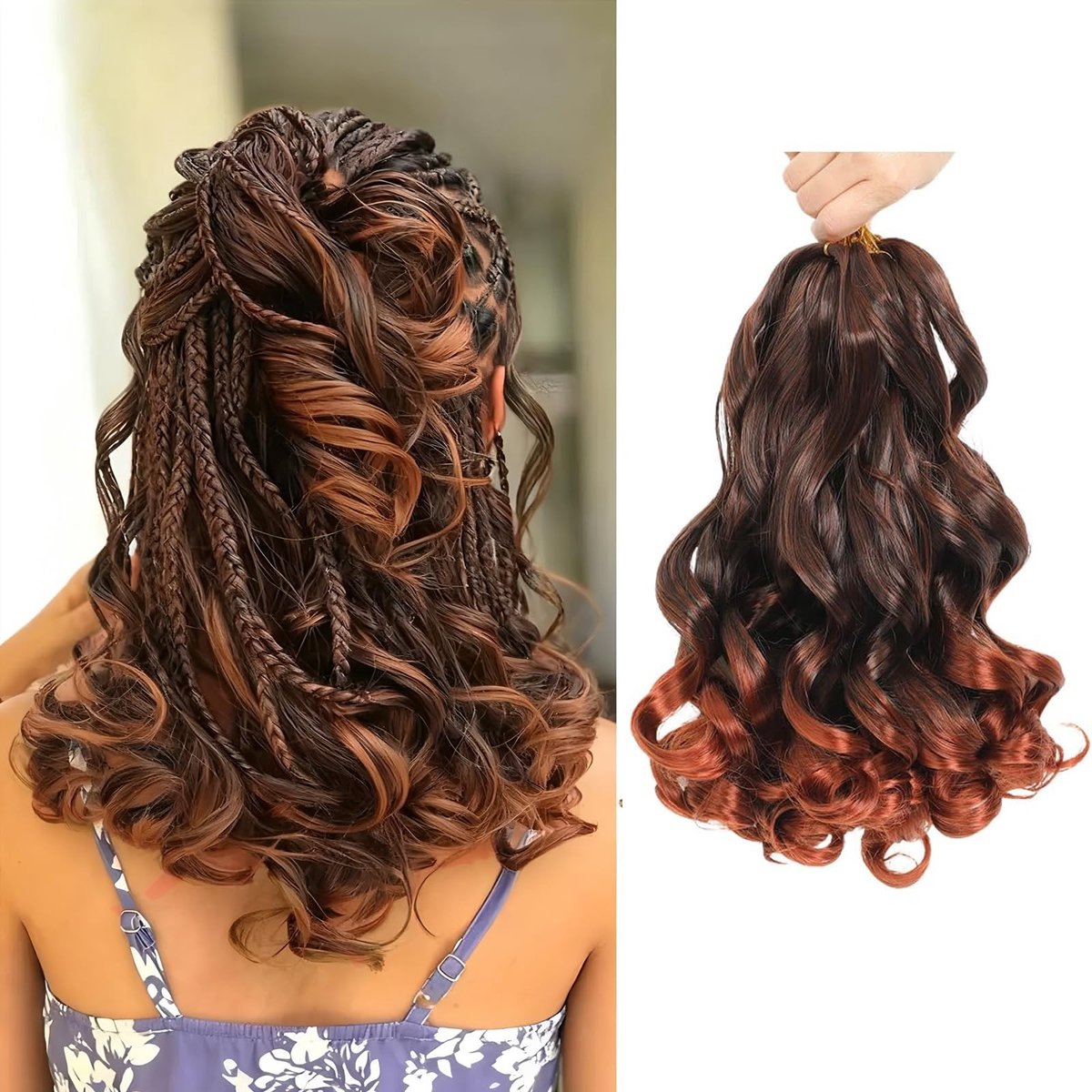Dailygoods- Vlecht Haar 12 Inch - Franse Krullen - 8 Packs - Synthetisch Vlecht Haar - Bouncy Vlecht Haar - Geschikt voor Diverse Stijlen - Haarextensions