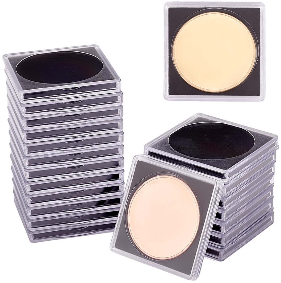 Dailygoods- Munthouder 20 Stuks - Munten Vitrines - Muntverzamelaars - Zelfklevend - Verstelbare Pakkingen - 5x5 cm - Muntenhouder