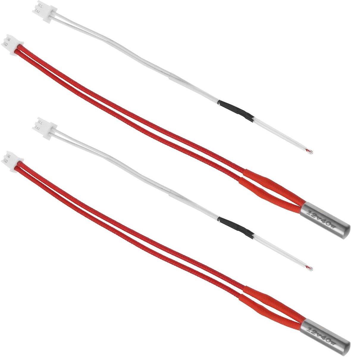 Dailygoods- Verwarmingsstang 12V 40W - 3D-printer Onderdelen - Thermistor Temperatuursensor - Hoge Nauwkeurigheid - 2 Stuks - Lengte 17,5 cm - Verwarmingspatroon