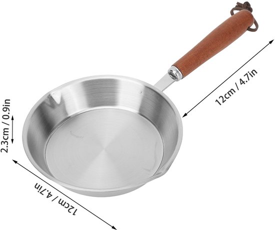 Dailygoods- Pan 16 cm Roestvrij staal - Kleine Pan - Duurzaam - Roestbestendig - Geschikt voor Inductie - Betrouwbare Keukenpartner - Koekenpan — afbeelding 2