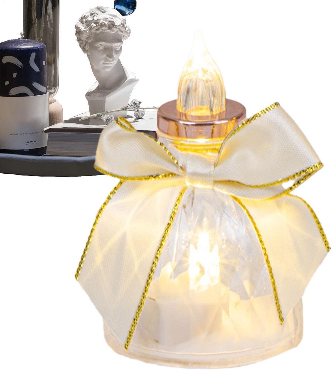 Vlamloze Kaarsen - Decoratieve Lampjes - Sfeervol Interieur - LED Lichtbron - 5x5x8.2 cm -