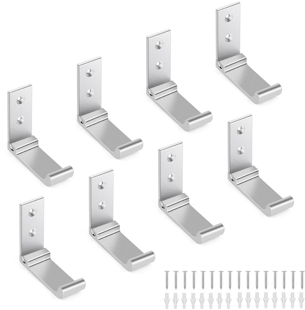 Dailygoods- Kledinghaken 8 Stuks - Opvouwbaar - Wandhaken - Roestvrij - Waterdicht - Eenvoudige Installatie - Geschikt voor Kleding en Accessoires - Wandhaak