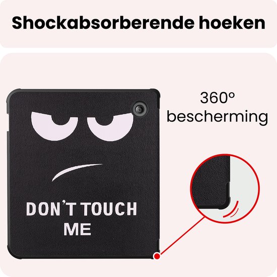 Hoes Geschikt voor Kobo Libra 2 Hoesje Bookcase Cover Book Case Hoes Sleepcover - Don't Touch Me — afbeelding 5