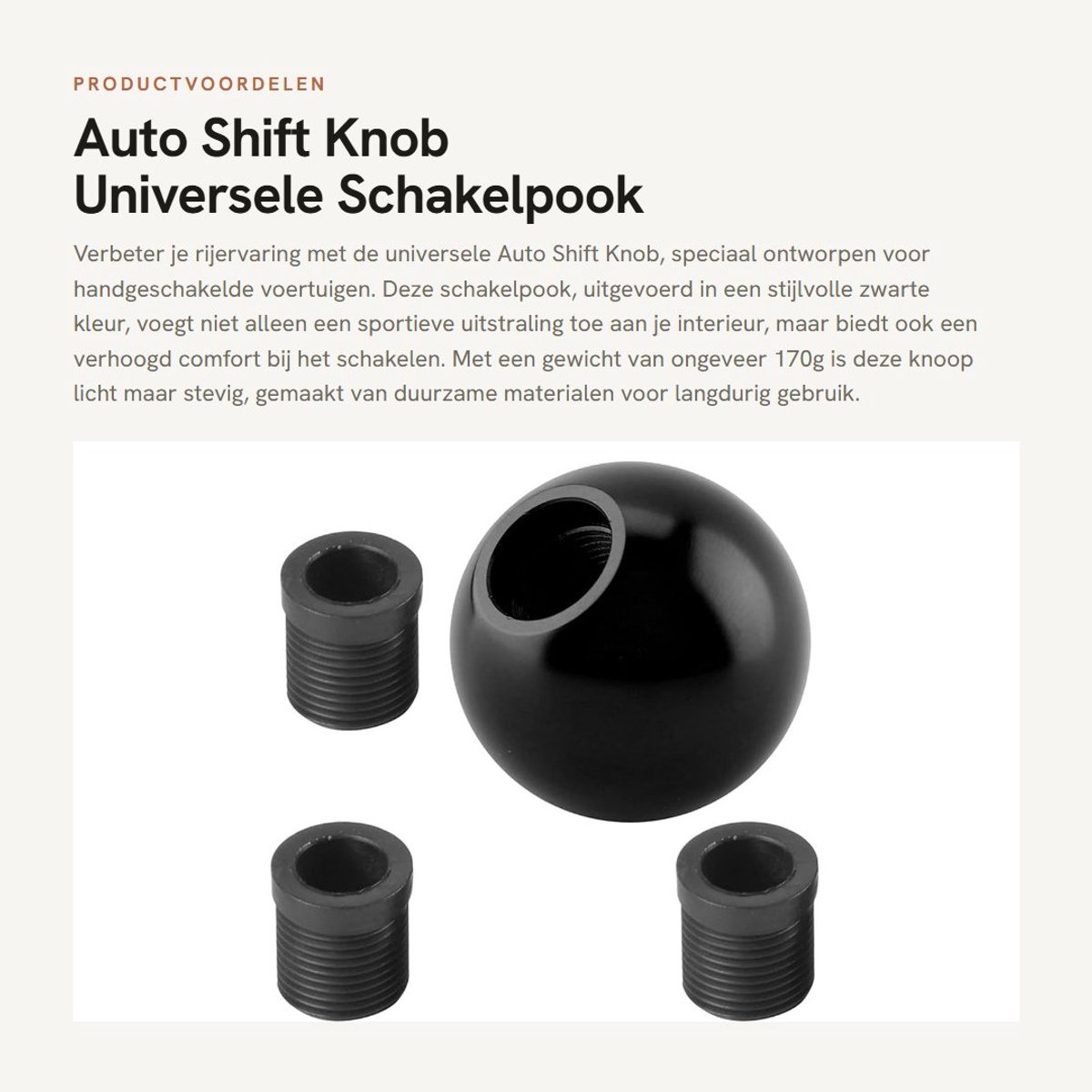 Dailygoods - Auto Shift Knob - Universele Schakelpook - Handmatige Versnelling - Zwart - Schakelpook Knop - Geschikt voor alle handgeschakelde voertui...