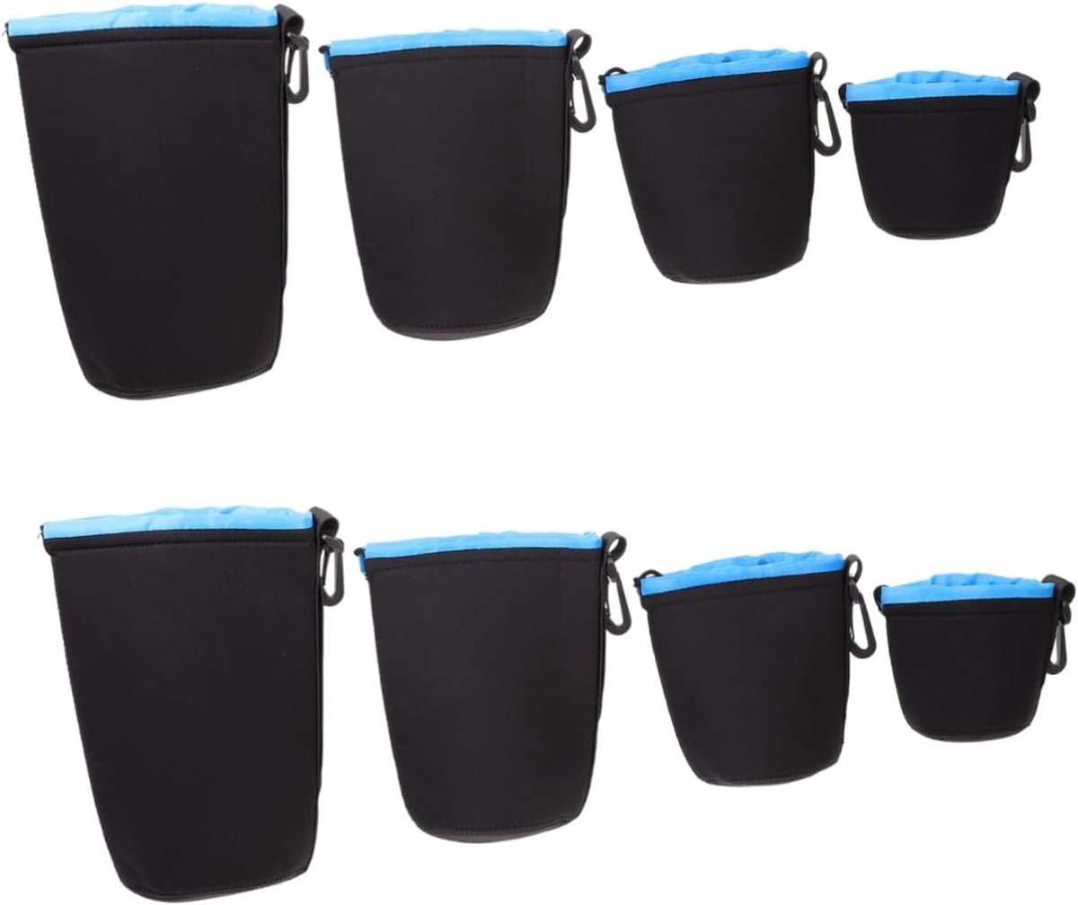 Lenshoezen Set - Beschermende Tassen - Camera Transport - Waterdicht Neopreen - 4 Stuks - Hemelsblauw