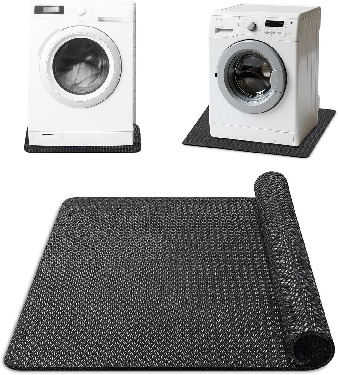 Antitrillingsmat van siliconen, 60 x 60 cm, antislip onderlegger voor wasmachine en koelkast, eenvoudig te reinigen en herbruikbaar, ideaal voor stabiliteit en geluidsreductie