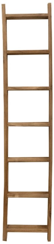 Houten ladder met zes treden, 200 cm hoog.