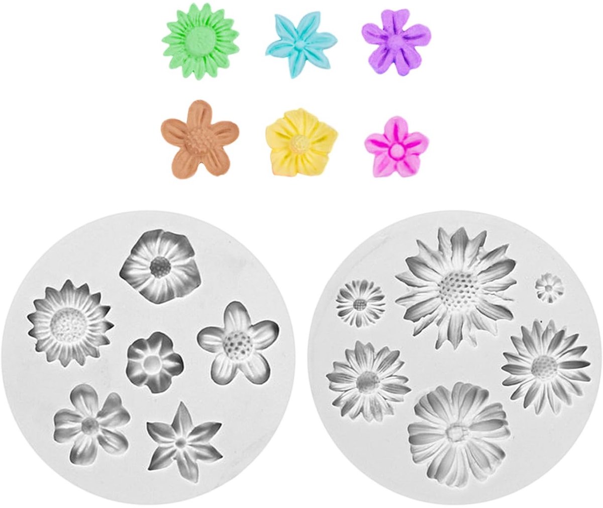 Dailygoods- Siliconen Bloemvorm 3D - Bakvormen - Snoepvorm - Caketijsten - Taartdecoratie - Duurzaam Siliconenmateriaal - 2 Stuks - Bakvorm