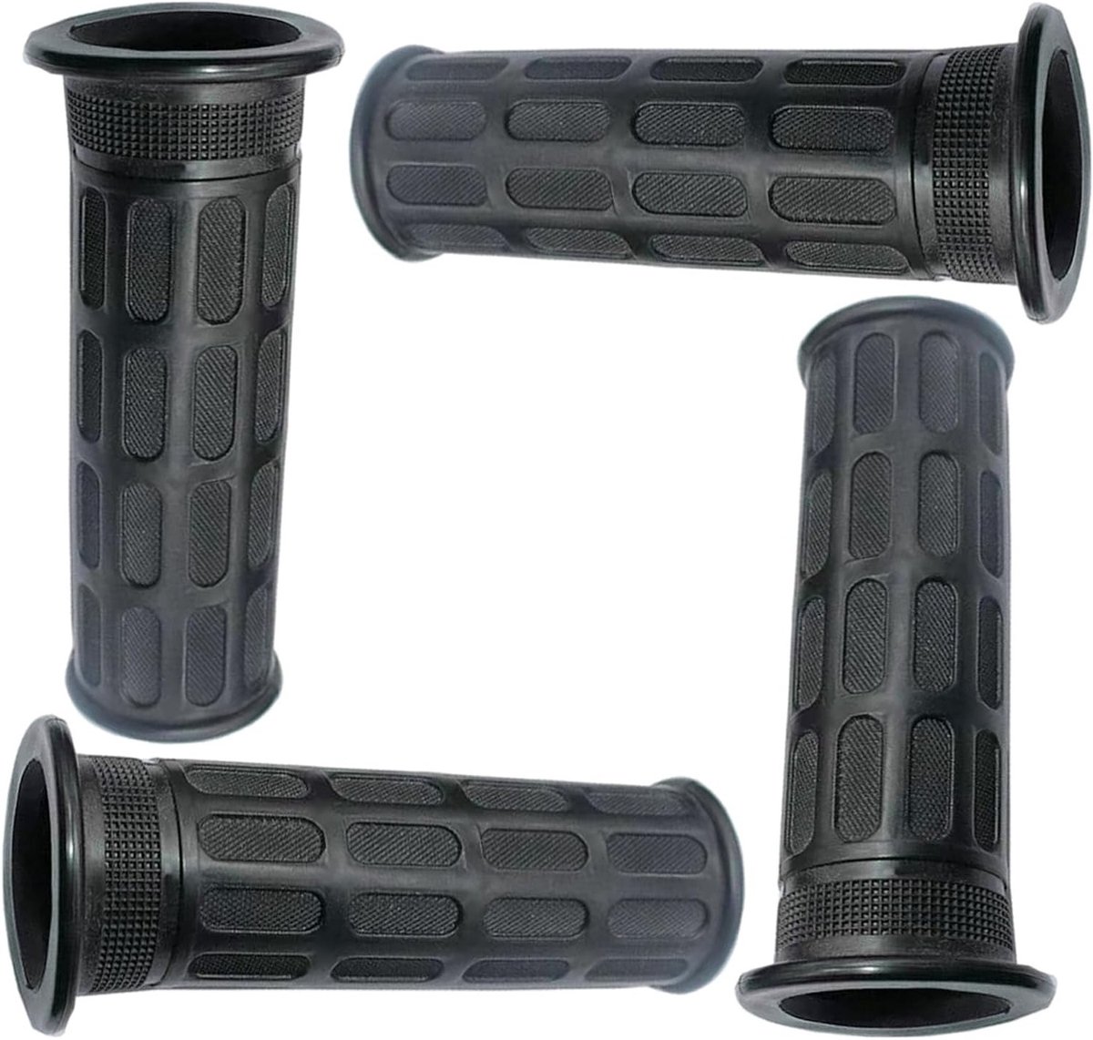 Duurzame 25mm Rubber Handvatten voor Tuinwagens, Fietsen, Rolstoelen en Motorfietsen - Set van 4 Stuks