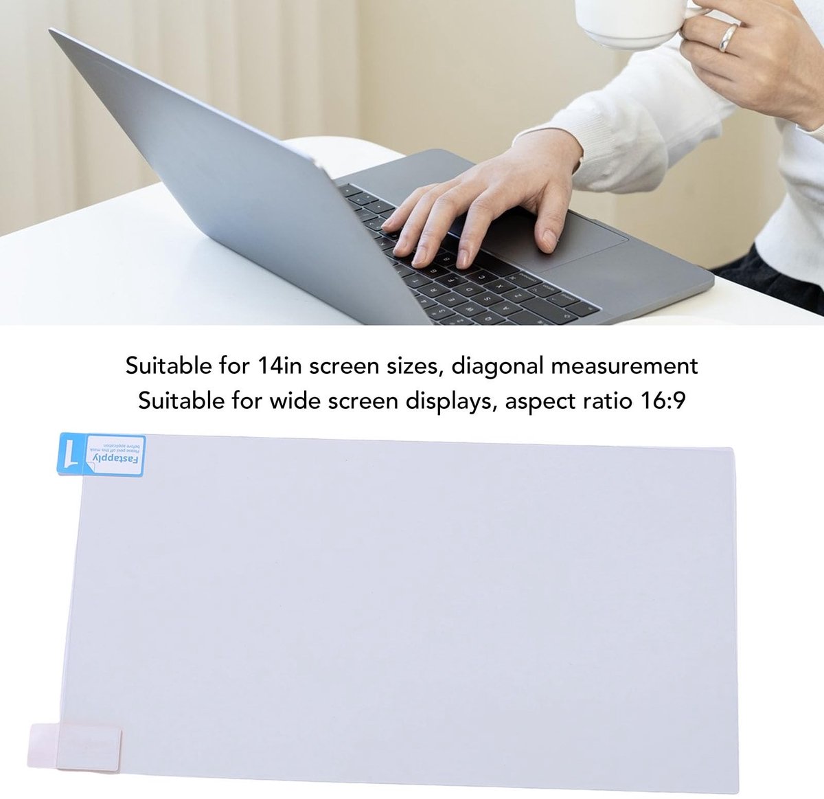 Dailygoods- Schermbeschermer Anti-blauwlicht - 14 Inch Laptop - Eenvoudige Installatie - Oogbescherming - PET Materiaal - Helder Beeld - Blauwlichtfilter