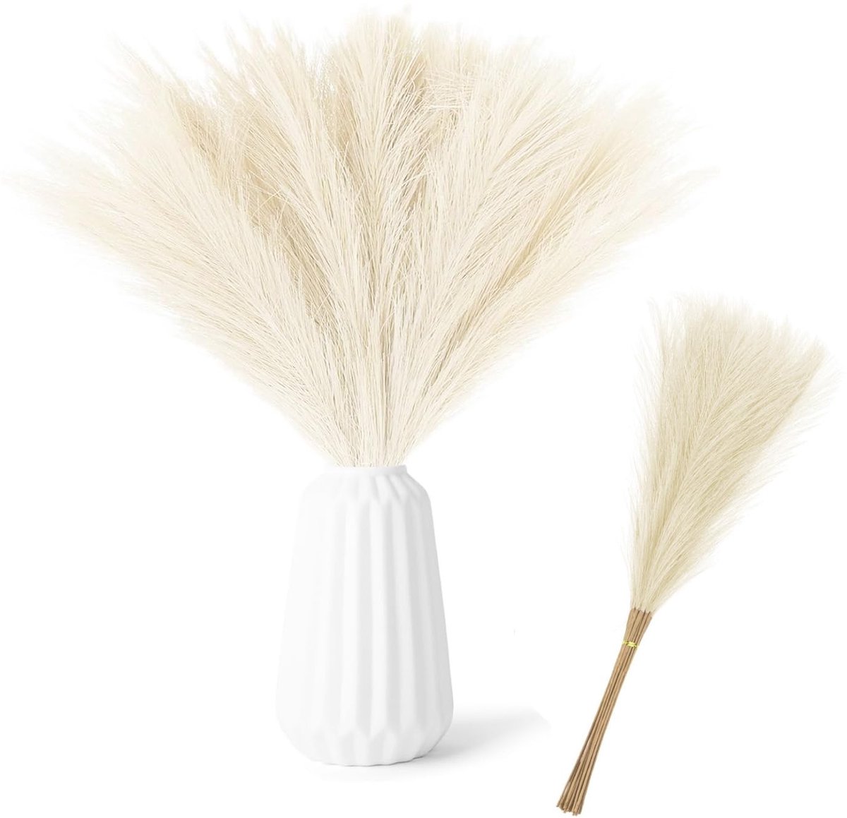 Dailygoods- Pampasgras 30 Stuks - Kunstmatig Pampasgras 55 cm - Decoratieve Planten - Kunstbloemen - Bruiloft Decor - Levensechte Uitstraling