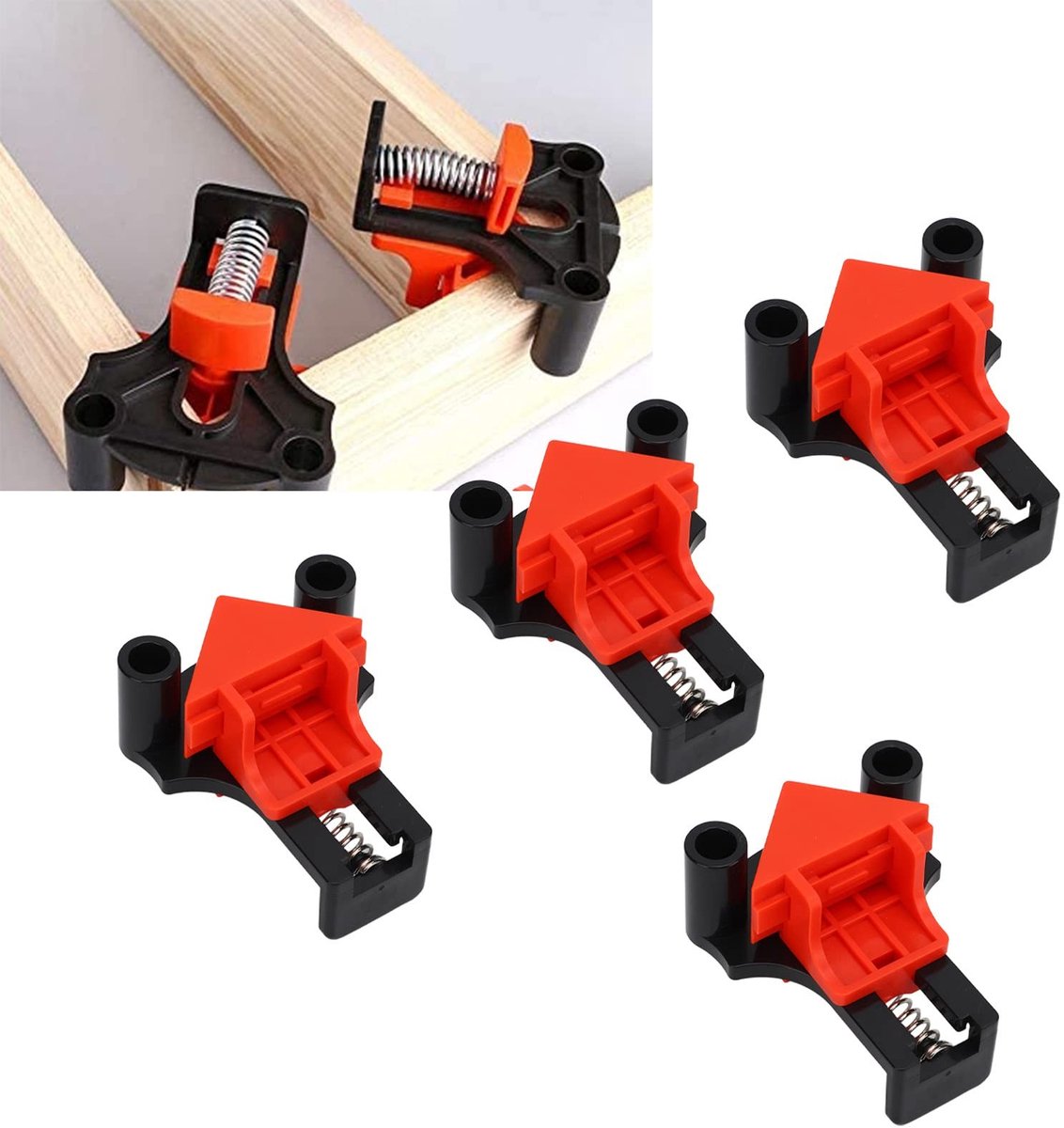 Dailygoods- Hoekklem 4 Stuks - Verstelbare Hoekklem 5-22 mm - Houtbewerking - ABS/Legering - Lichtgewicht - Goede Bevestiging - Klem