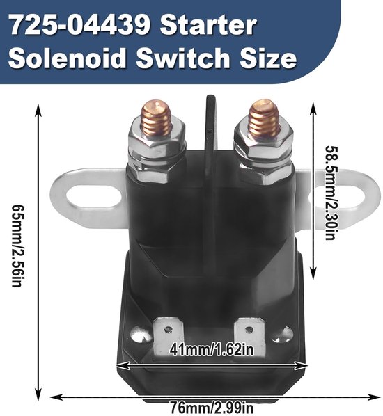 Dailygoods- Startrelais Vervanging voor MTD/John Deere/Cub Cadet - 12 V Magneetschakelaar - Grasmaaier - Gazontractor - Compatibel met diverse modellen — afbeelding 2