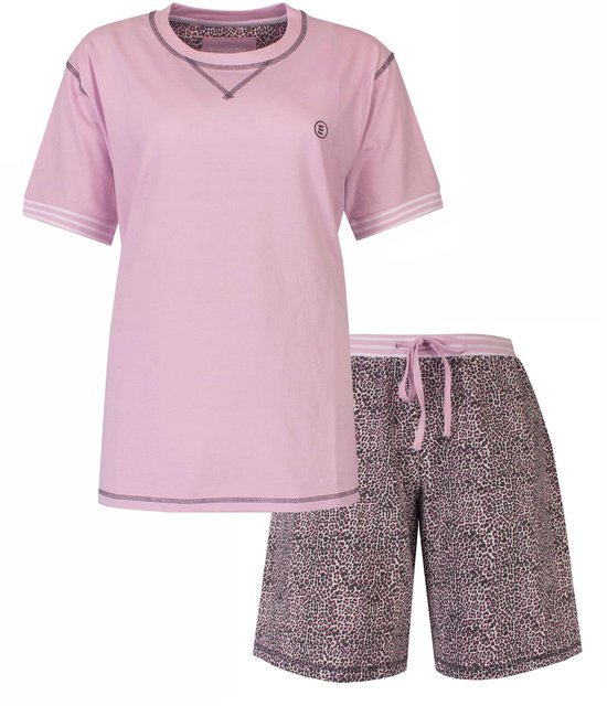 Irresistible Dames Shortama - Panterprint - Katoen - Lila - Maat XXL
