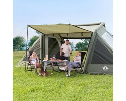 Night Cat Opblaasbaar Tent voor 6 8 Personen: Glamping Tunneltent Waterdicht Groot Winterbestendig XXL Tent met 2 Cabines en TPU Opblaaspijlers voor Outdoor Kamperen