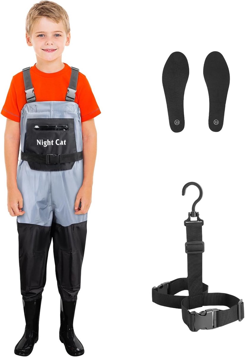 Night Cat Waadbroek voor Kinderen Waadbroek met Laarzen Waterdicht Ademende Crosswater Waders Blauw