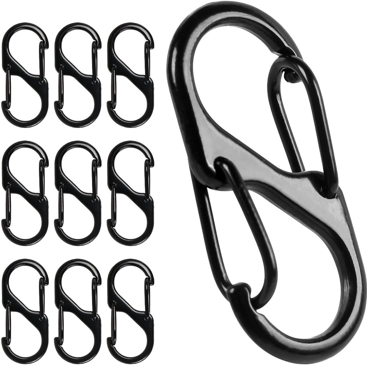 Dailygoods- Karabijnhaak 10 Stuks - Mini/Klein - Zinklegering - 31 mm - Voor Outdoor/Camping - Eenvoudig in Gebruik - Haak