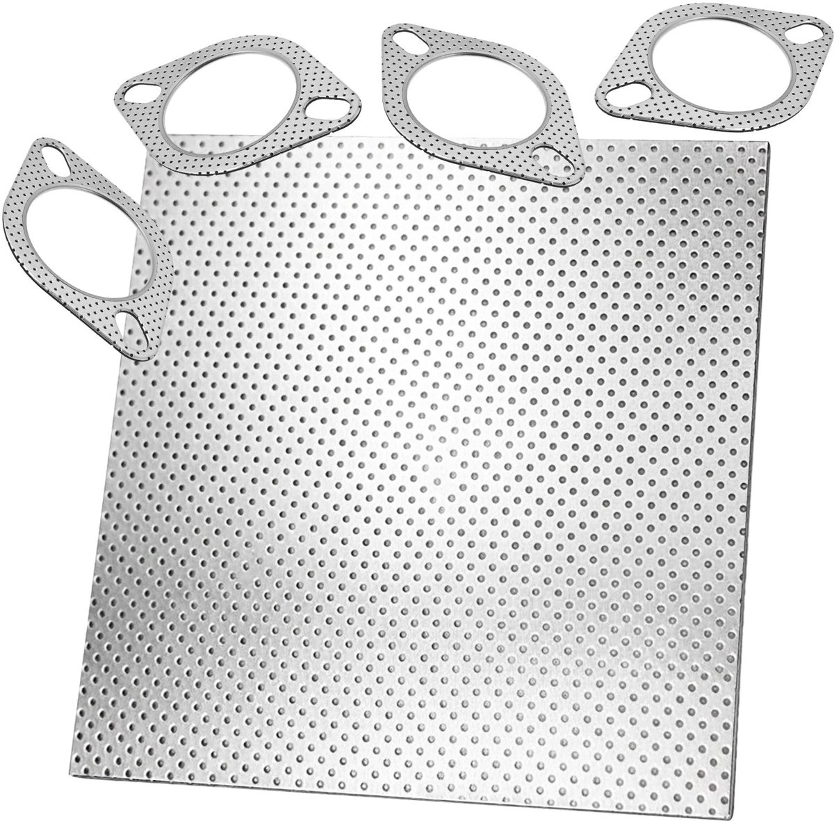 Dailygoods - Afdichtingspapier uitlaat dikte 1,6 mm uitlaatafdichting, krommer-afdichting, papier, uitlaat, afdichting, meerlaagse metalen plaat, hittebestendig tot 350 graden, voor spruitstukken, flens en