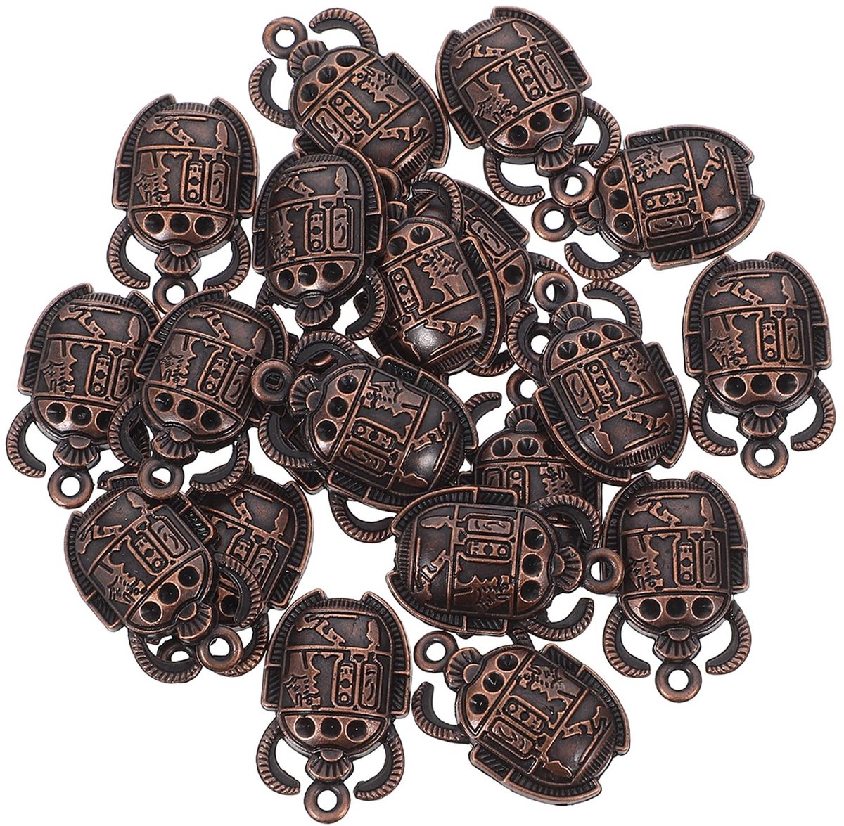 Dailygoods- Karabijnhaak 20 Stuks - Mini Kever Hanger - Egyptische Stijl - Bedels van Legering - Duurzaam Materiaal - Fijne Afwerking - Bedel