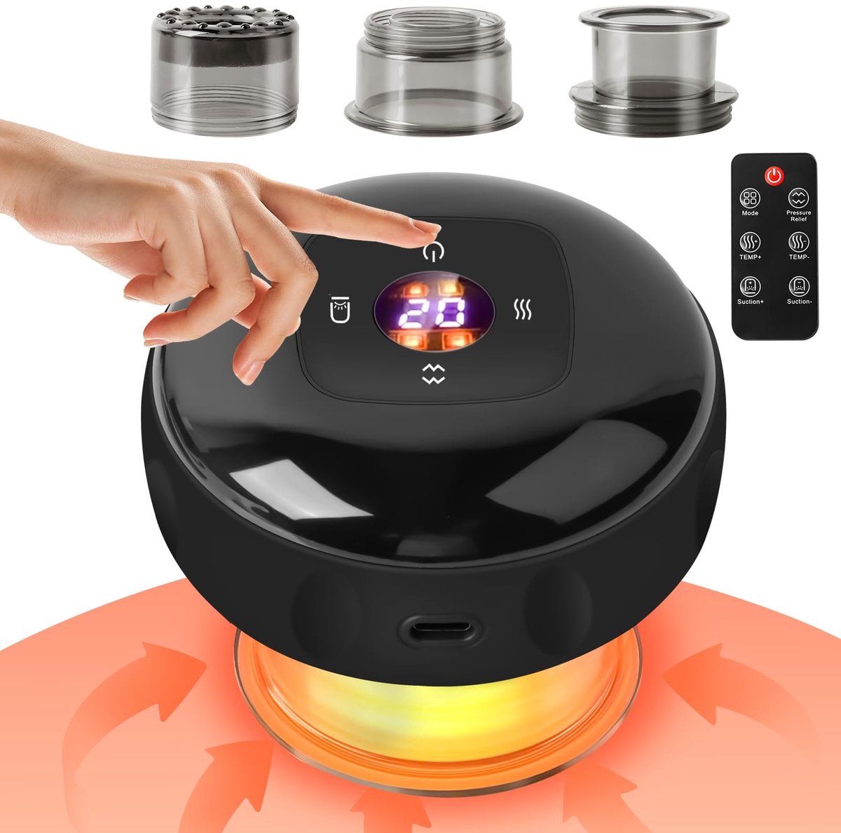 Dailygoods- Cupping Apparaat Elektrisch - Infrarood - Slim Cupping - 12 Versnellingen - Vacuüm Massageapparaat - Vermindert Spierpijn