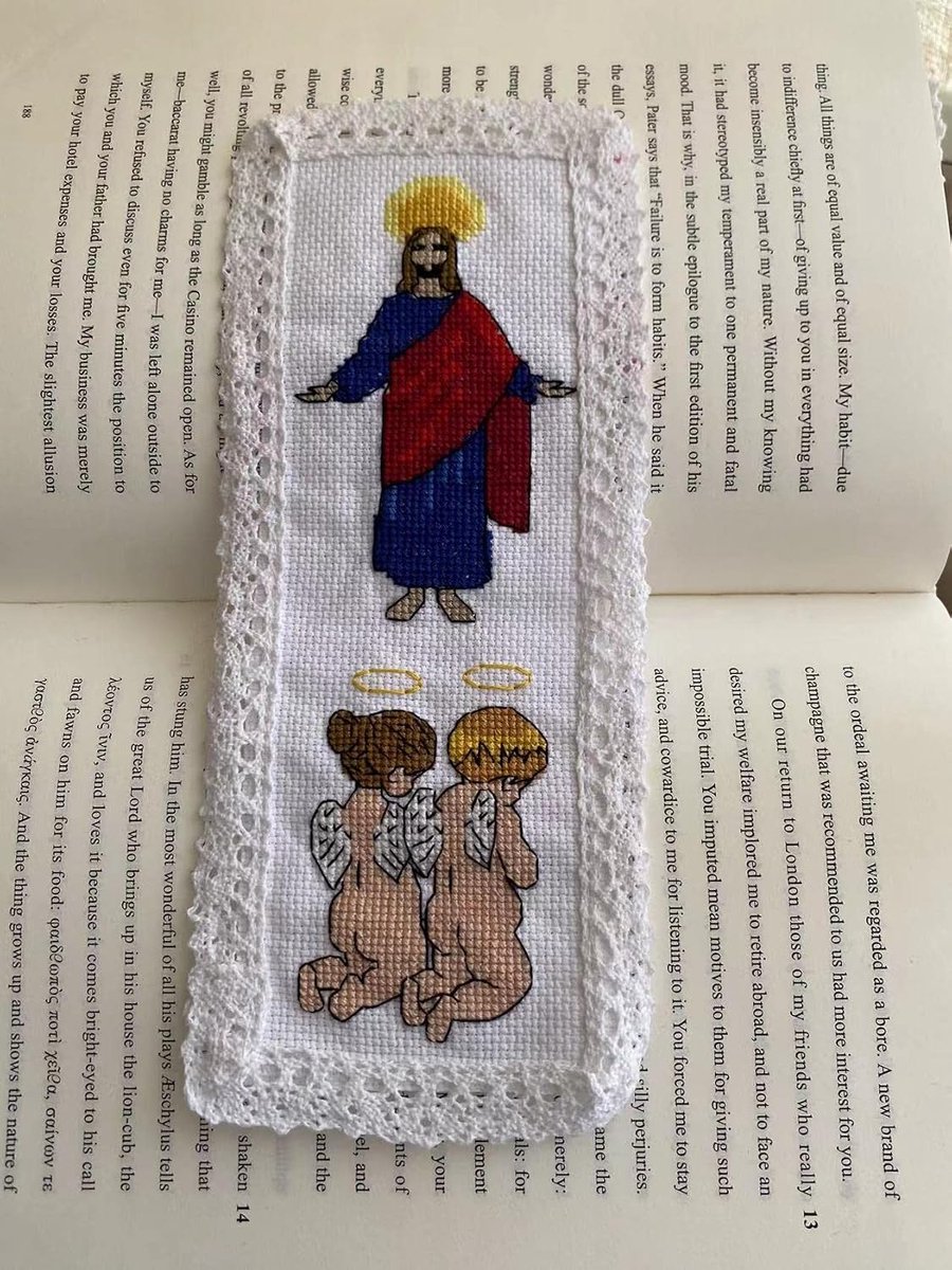 Book Mark,4 stks 18 ct geteld katoen kant geslepen bladwijzer geteld kruissteek kits