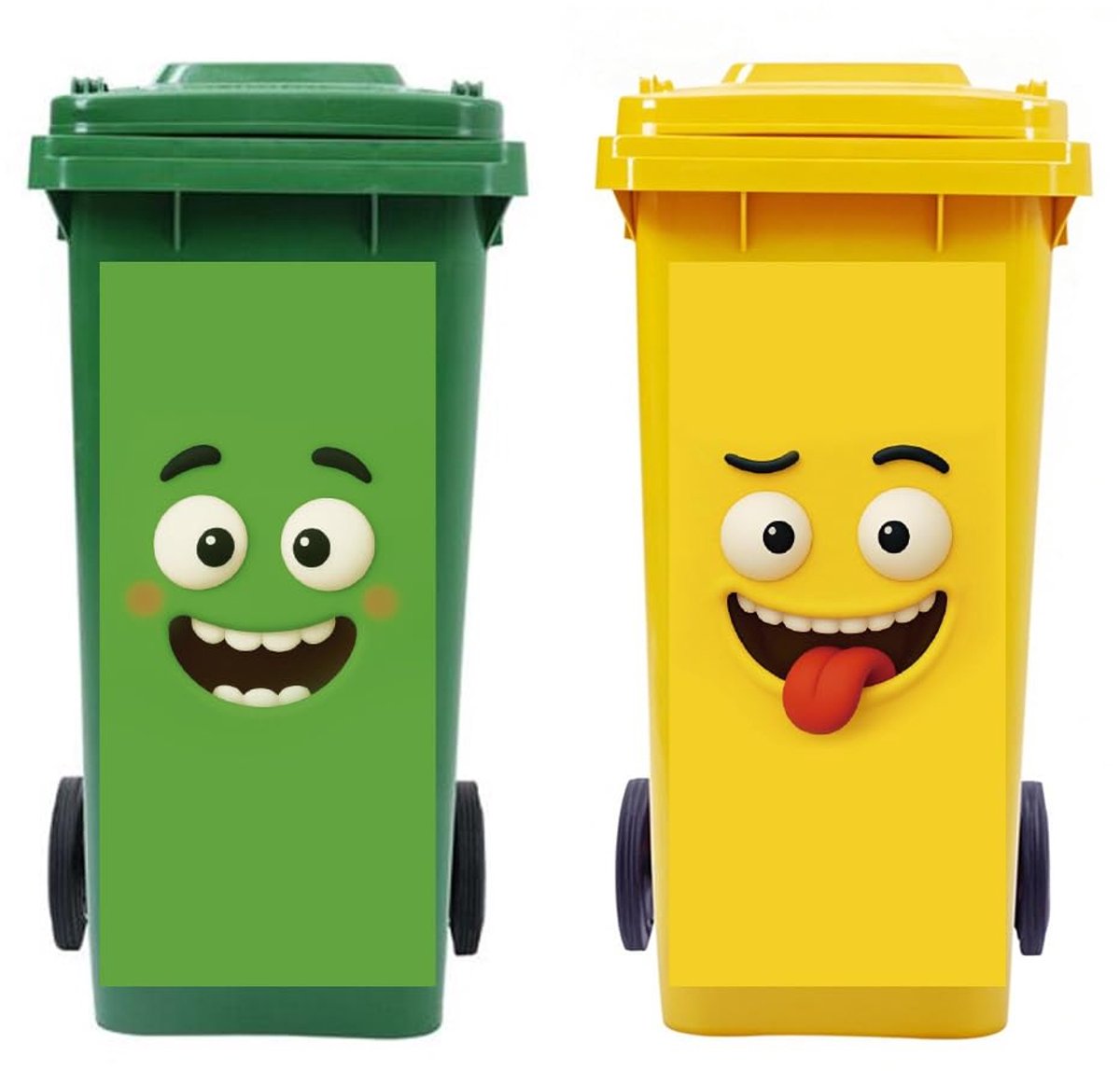 Wheelie Bin Stickers 2 Vellen Grappige Uitdrukkingen Sticky Vuilnisbak Stickers Decals, 15 "x 32" Waterdichte Zelfklevende Grote Sticker voor Prullenbakken, Bakken Oprit Tuin Outdoor Indoor