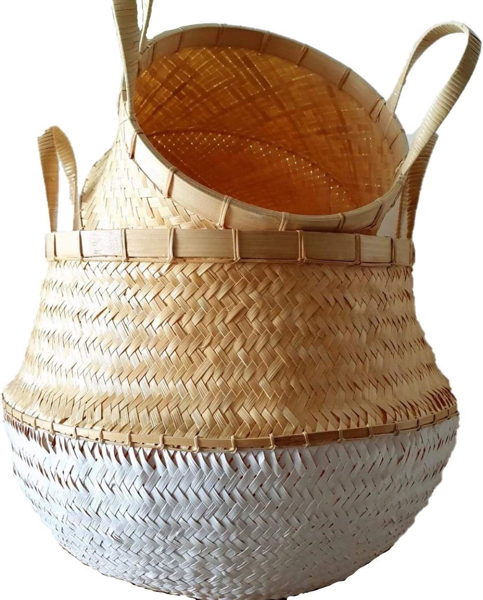 Originals - Traditionele Rice Baskets (set van 2) - Duurzaam en Handgemaakt - XL - 50x50cm en 45x35cm