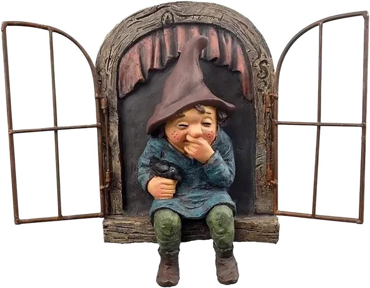 Tuinbeeld Hars Ondeugende tuinkabouters Tuindecoratie Grappige standbeelden Oude man Sprookje Tuindecoraties Accessoires Elf Bureaudecoratie Geschenken Tuindecoratie good