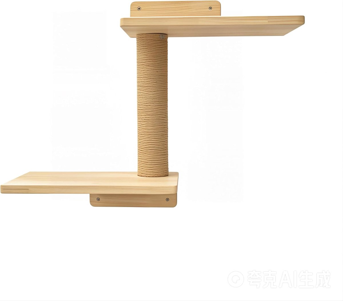 Krabpaal voor katten, 2-in-1 klimwand met massief houten planken van rubberhout en jute touw, doe-het-zelf kattenwand om te spelen, klimmen en te krabben
