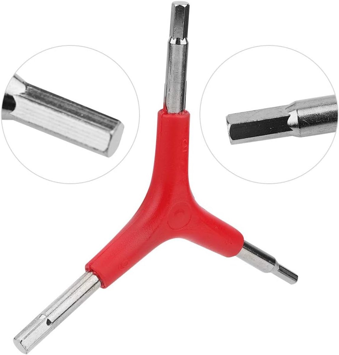 Fahrrad Imbus Set Draagbare Drieweg Binnenzeskantsleutel - Lichtgewicht Stalen Gereedschap voor Fietsonderhoud met 4 Mm, 5 Mm, 6 Zeskantmaten - Perfect voor Buitenfietsen