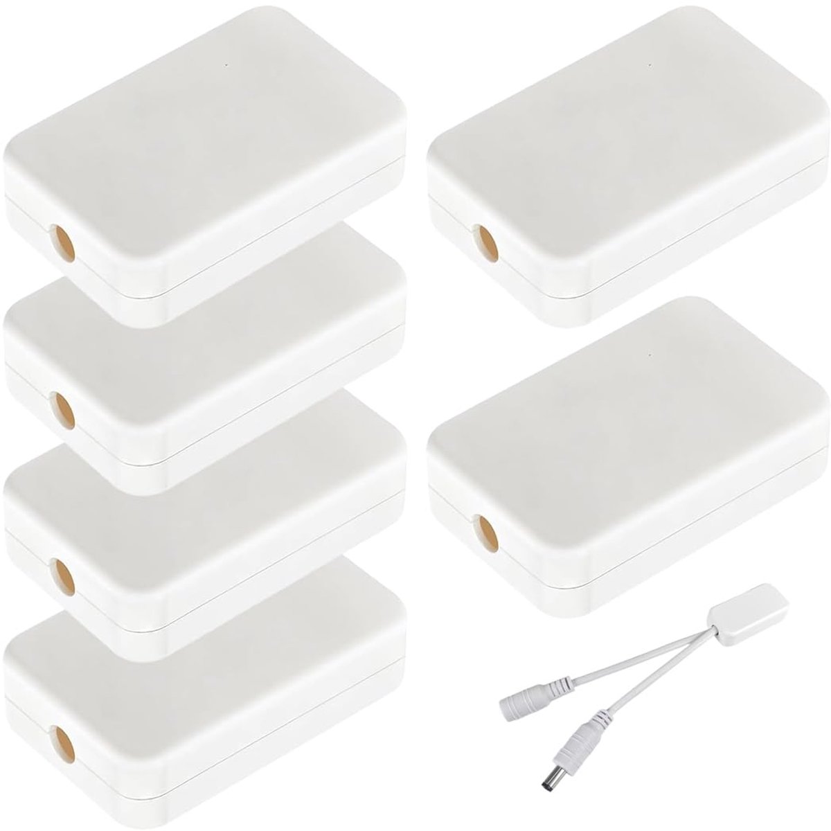 6 stuks aftakdoos, 55 x 35 x 15 mm, verdeeldoos voor buiten, waterdicht, opbouw, aftakdoos, klein, van ABS, wit, verdeeldoos, kleine opbouwdoos voor elektronische projecten