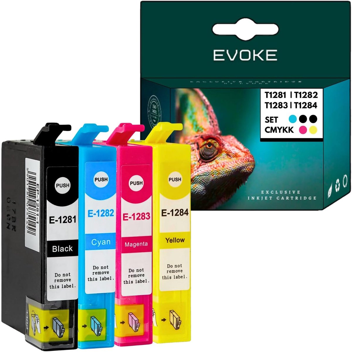inktset compatibel met Epson T1281 - CMYK-set - 42 ml - tot 1840 pagina's - SnelShoppen