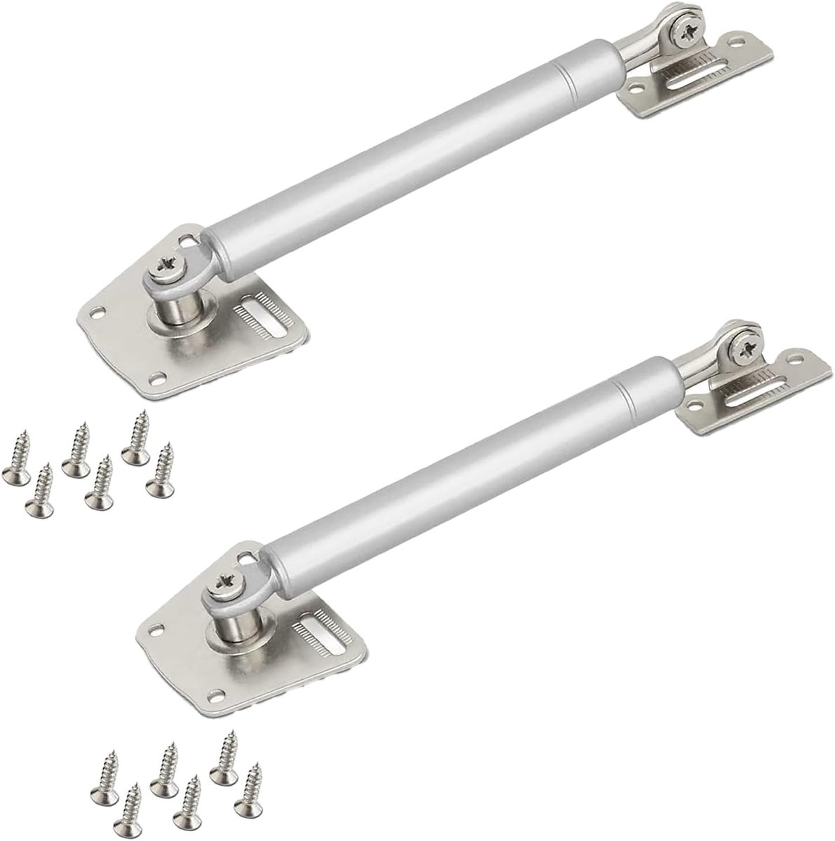 2 stuks drop-down gasveren 100N | Premium metalen kop zachte open scharnieren | Heavy Duty langzaam openende zuigersteun voor keukenkasten, secretaresses en luiken (10 kg/22 lbs)