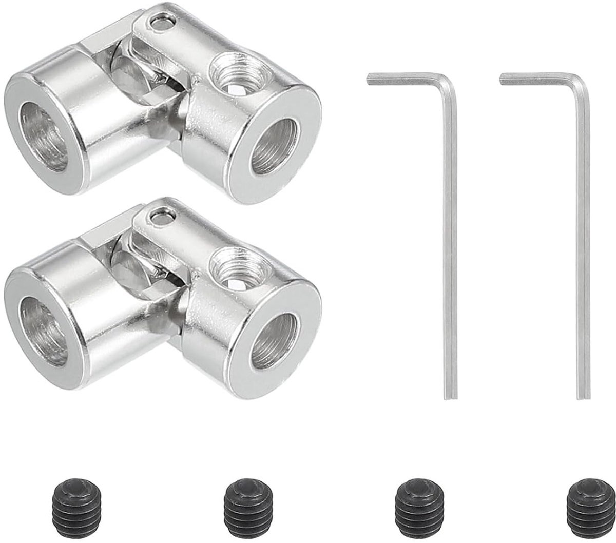Universeel gewricht draaibare stuuras binnendiameter van 6 mm tot 5 mm 2 stuks kruiskoppeling verbinding as connector accessoires