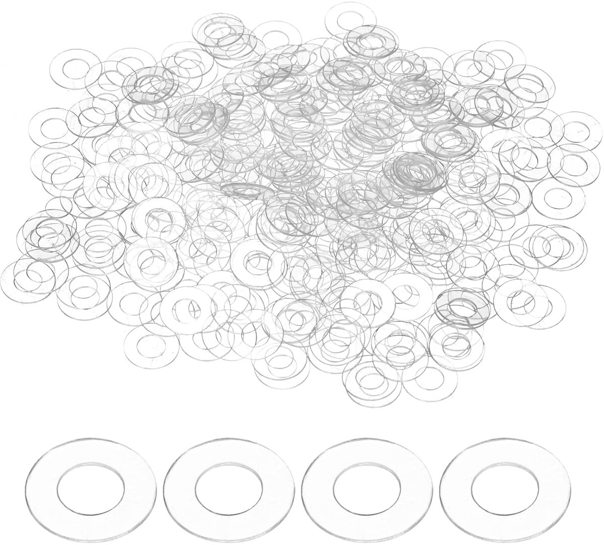 300 stuks platte sluitringen, pvc, M3, ID, 3 mm, OD, 6 mm, dikte 0,5 mm, afstandafdichting, metrische ronde sluitringen, vervanging voor waterbuizen, douchegrepen, deur