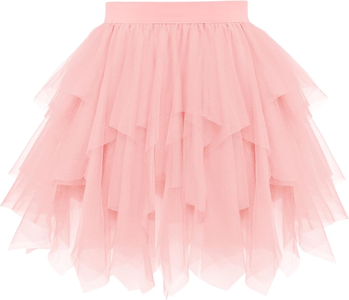 Tule rok voor dames, korte pofrok met elastische tailleband, 3-laagse vloeiende rok met binnenvoering, tutu-rok voor feestjes, festivals en evenementen
