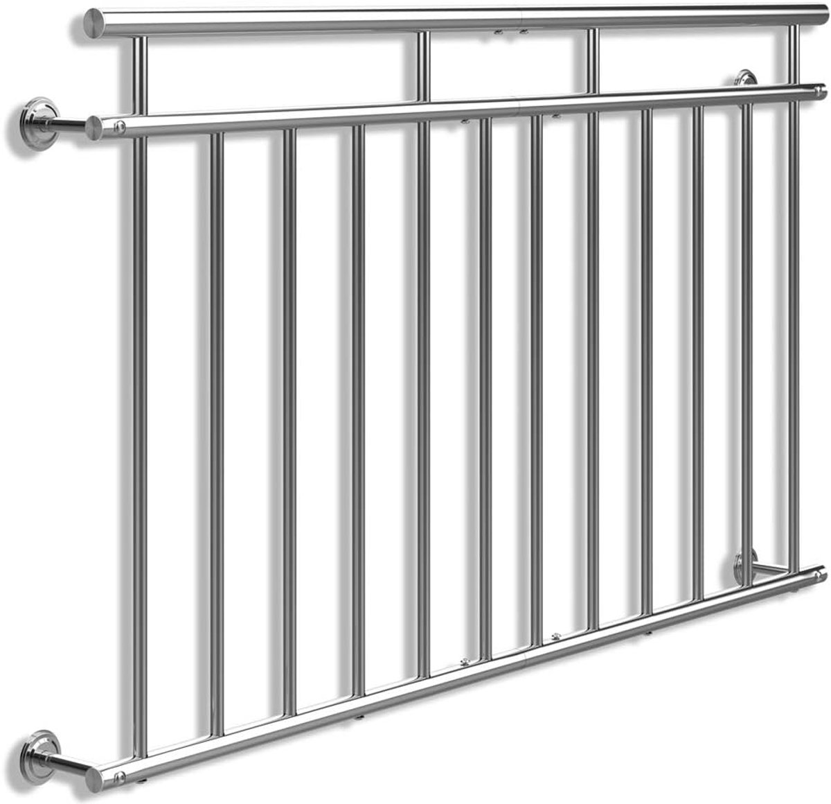 Frans Balkon Edelstaal 90x156cm 7 Spijlen Balkonleuning Raambeveiliging