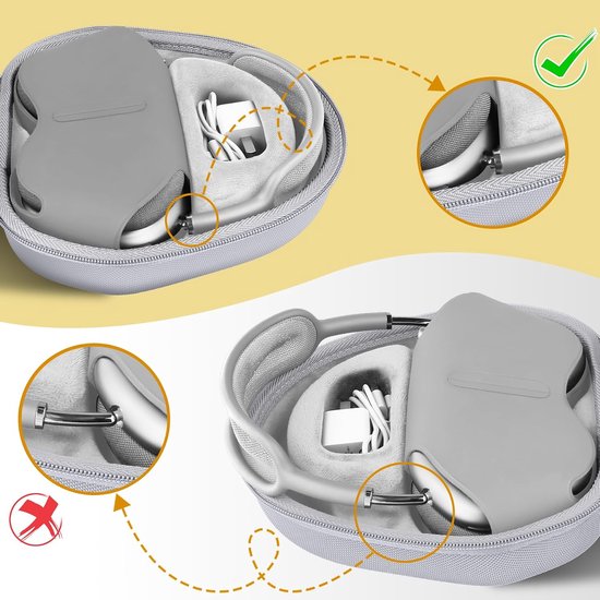 Co2CREA Harde hoes met slaapmodus, vervanging voor Apple AirPods Max 2 / AirPods Max draadloze over-ear hoofdtelefoon (witte hoes) van Co2CREA — afbeelding 2