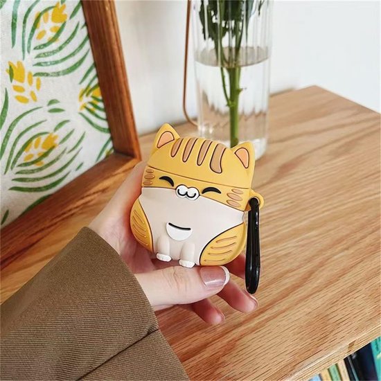 3D Cartoon Kat Ontwerp Oordopjes Hoes voor Airpods pro 3 (2025), Kawaii Siliconen Hoofdtelefoon Beschermhoes voor Airpod pro 3e Gen voor Meisjes Jongens (Geel) — afbeelding 3