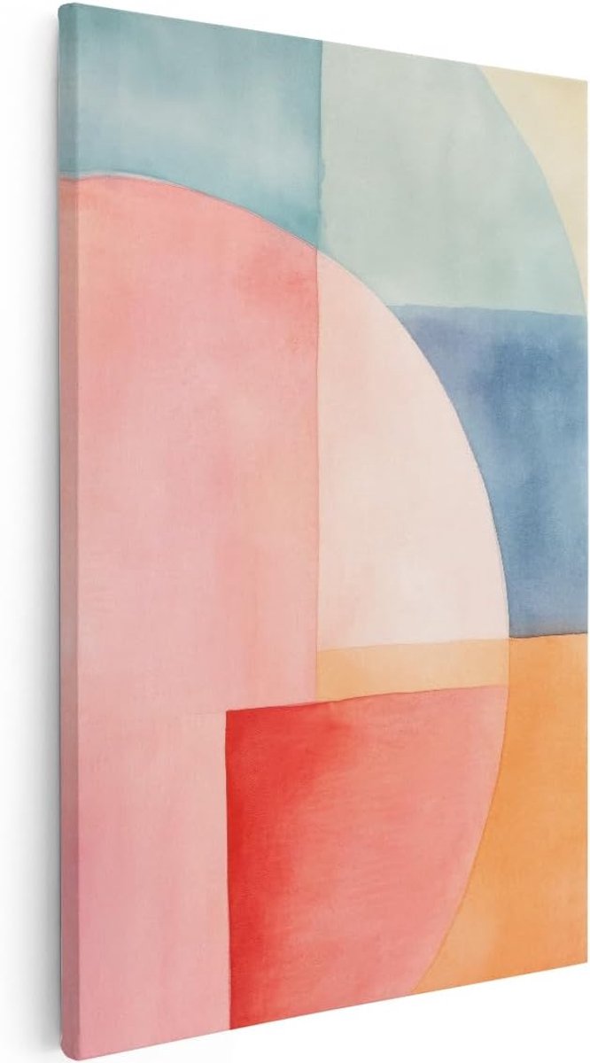 Canvas schilderij 20x30 cm - abstracte vormen - moderne muurdecoratie - sfeervolle wanddecoratie - SnelShoppen