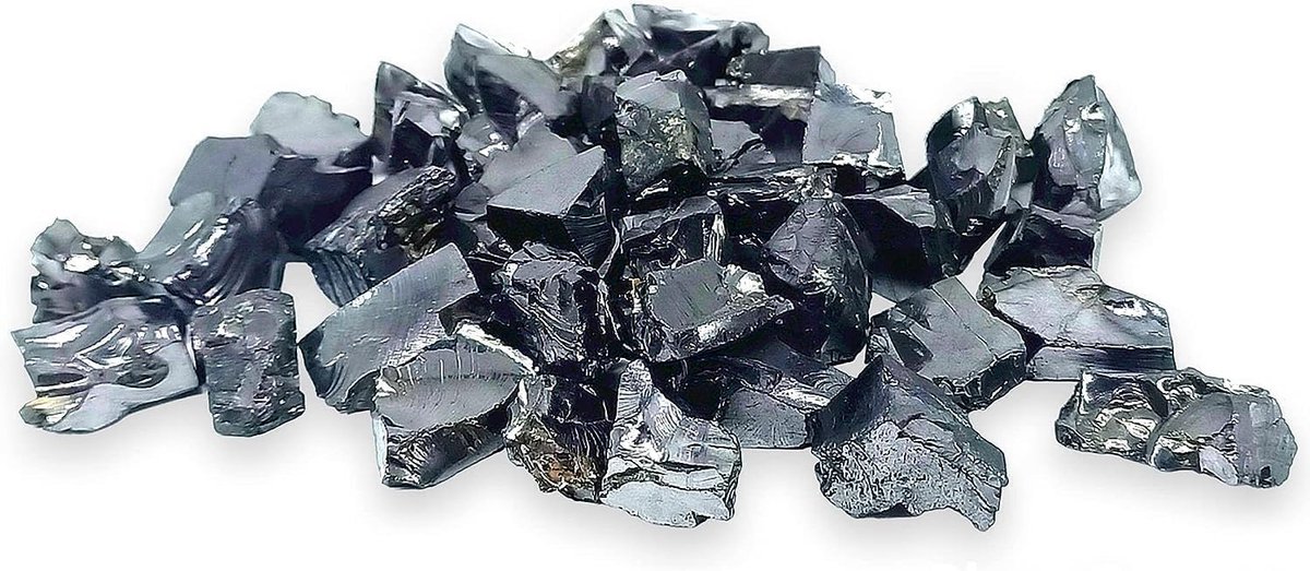 - Natuurlijke shungietsteen, 100% Rusland (Shungit Elite, ruw, 30 g, 20 stuks ca. 1 cm)