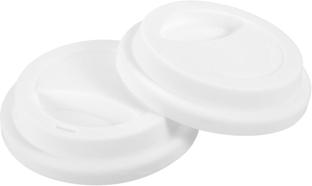 4 stuks 90 mm siliconen bekerdeksel siliconen deksel koffiedeksel silicagel bekerdeksel herbruikbaar bekerdeksel voor keramiek glazen koffiekop lekvrij, wit